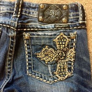 Miss Me Boot Cut Jeweled Cross Jeans Size 26