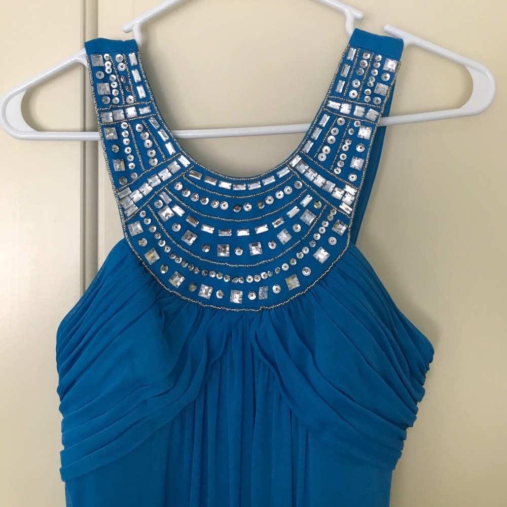 Simple blue studded formal dress