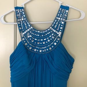 Simple blue studded formal dress