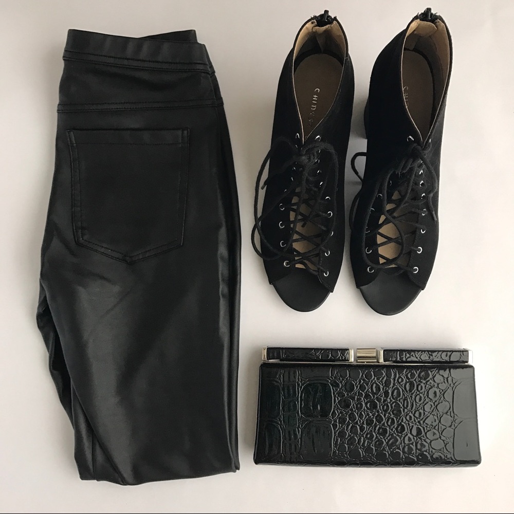 Apt. 9 animal pattern black clutch