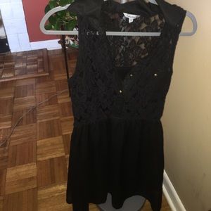 Black dress with lace top and buttons