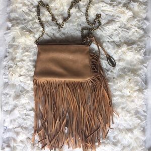 Carlos tan fringe cross body