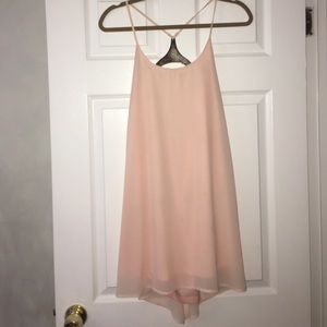 Blush colored dress worn once with gold plate back