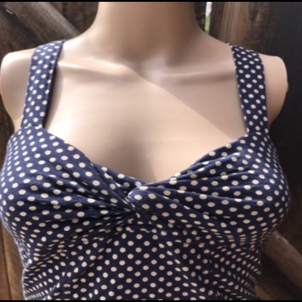 Postmark/Anthro Polka Dot Top w/ Criss Cross back