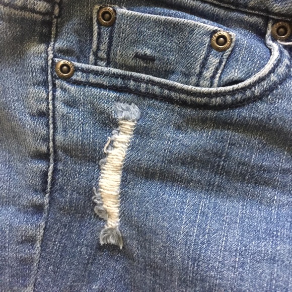 Blue denim distressed jean shorts - Picture 4 of 4