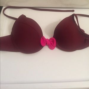 Burgundy Aerie padded bikini top