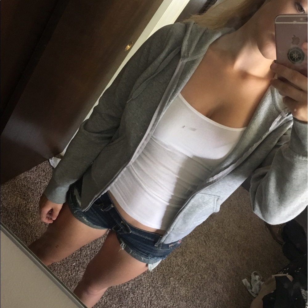 Light grey zip up hoodie