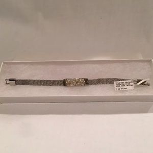 NEW STAINLESS STEEL BRACELET MESH W/CRYSTAL 7.5inc