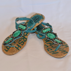 Teal jewel sandals from Buckle