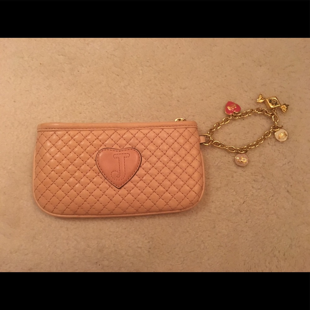 Juicy Couture Pink Quilted Leather Wristlet