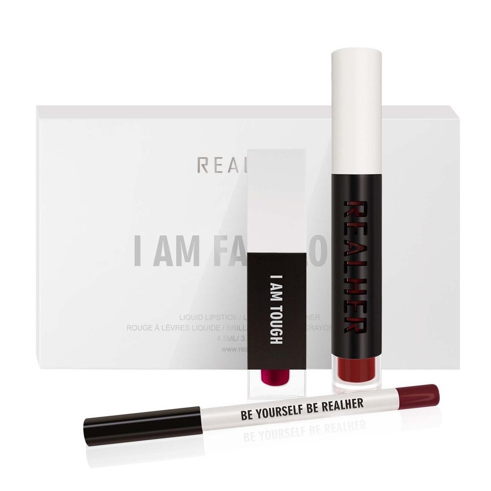 REALHER I AM FABULOUS Deep Red Lip Kit