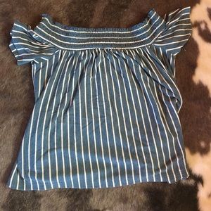 Striped off the shoulder top