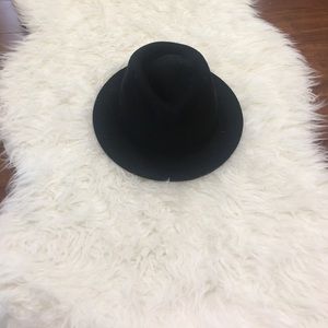 Women's black fedora hat