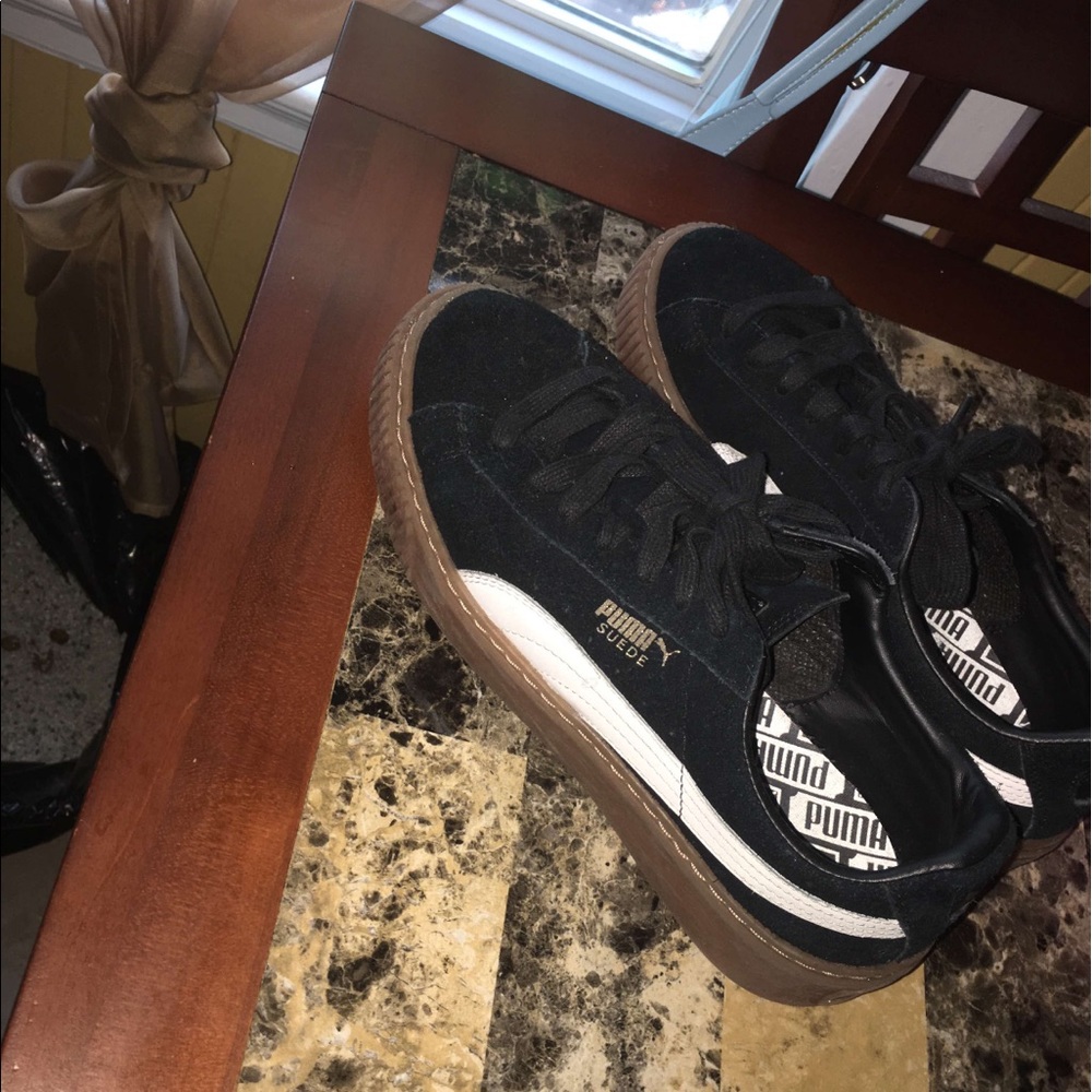 Puma
Basket Suede Platform Creeper, Black/White