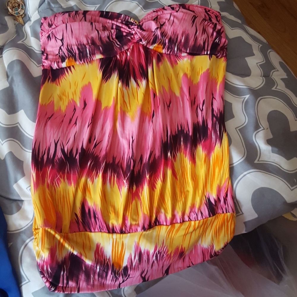 Pink Orange Sleeveless Top