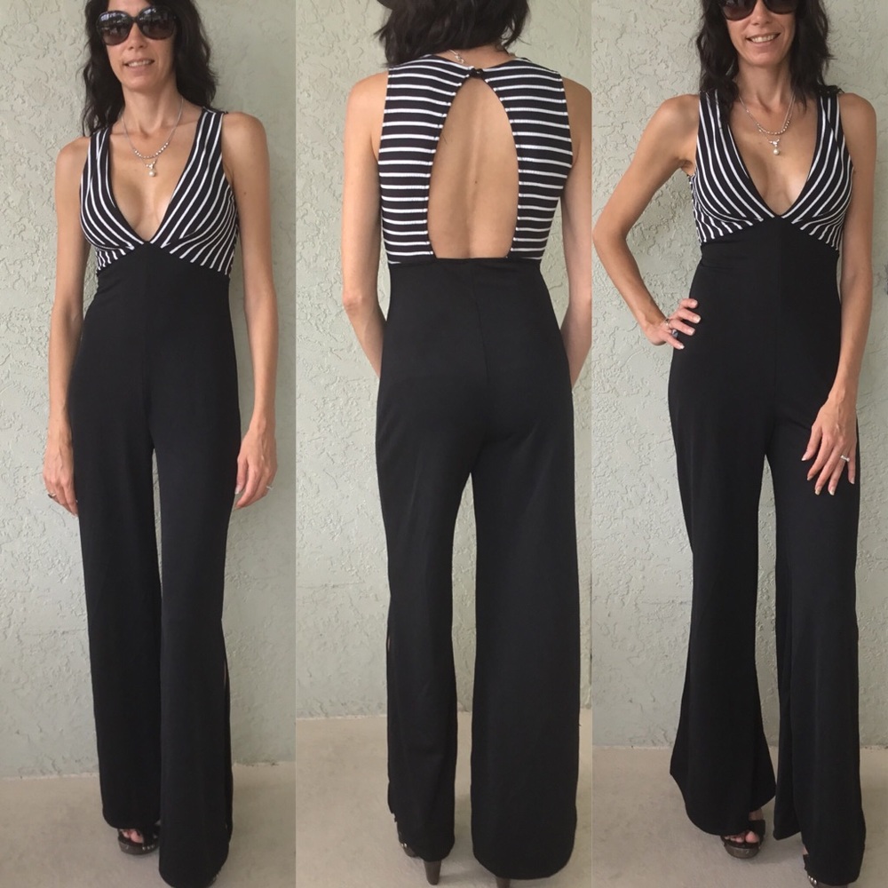 🏖 Was $39 Black & White Jumpsuit - Picture 4 of 6