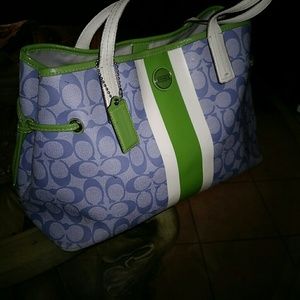 Coach Green & Blue Purse
