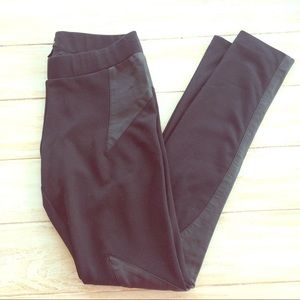 bebe leggings with faux leather detail