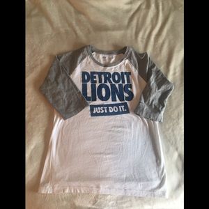 Detroit lions 3/4 sleeve shirt