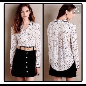 Anthropologie Polka Dot Blouse