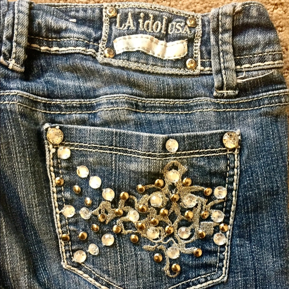 LA Idol USA Bootcut Jeweled Jeans Size 27