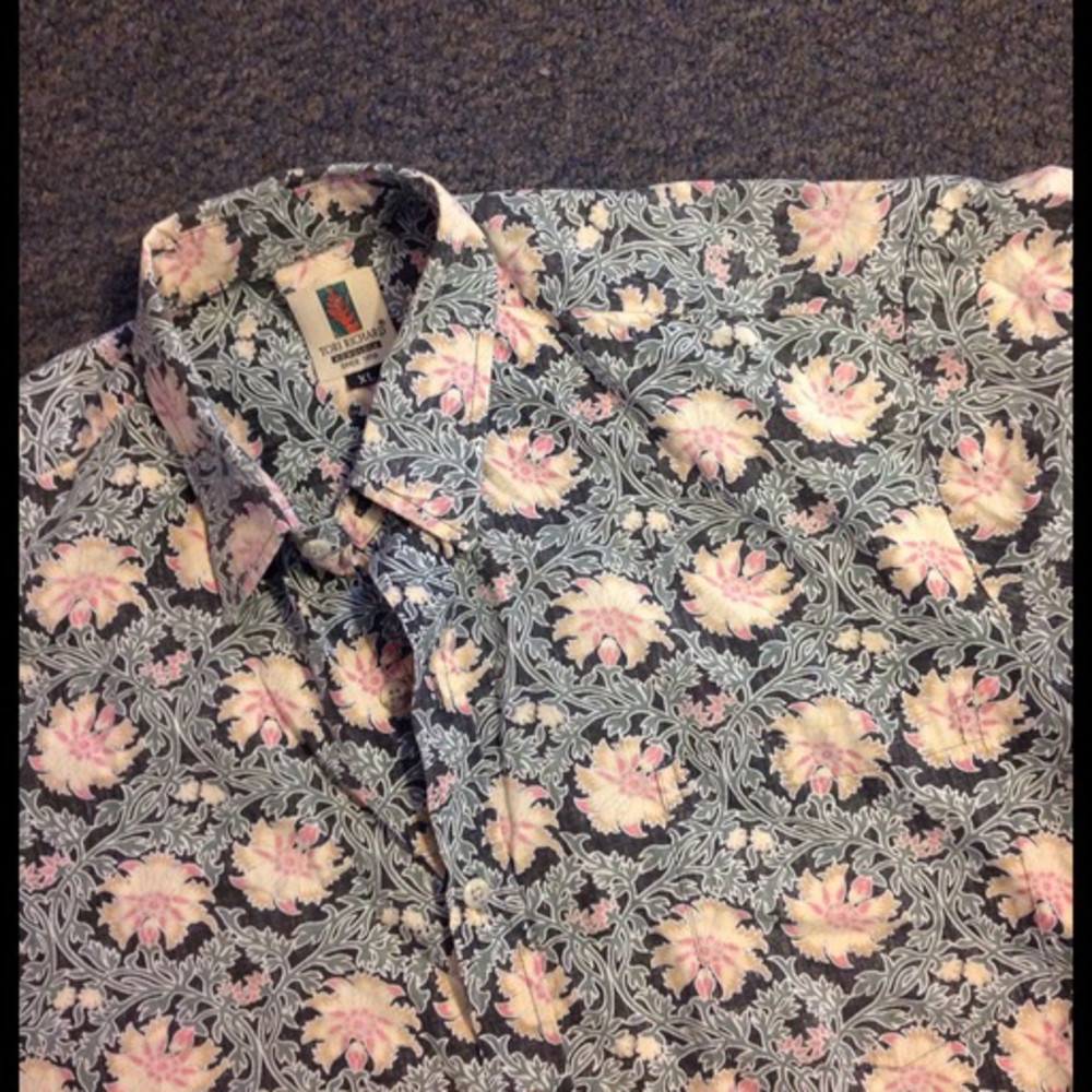 Tori Richard Reverse Print Hawaiian Camp Shirt XL