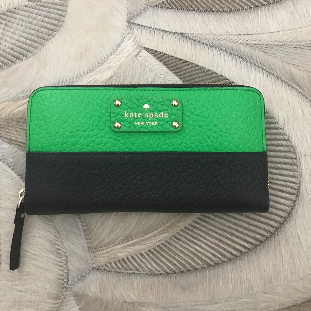 Kate spade Green and Navy leather wallet