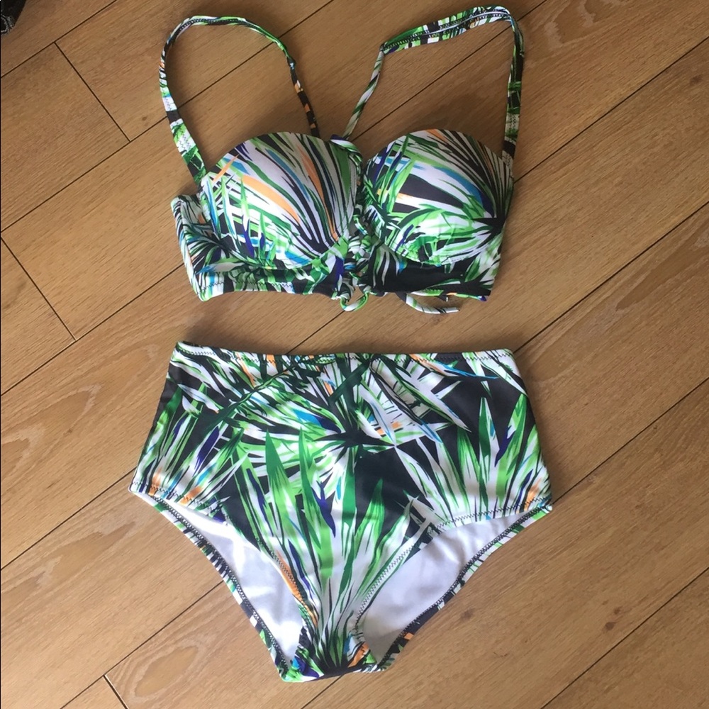 Tropical High waisted swimsuit