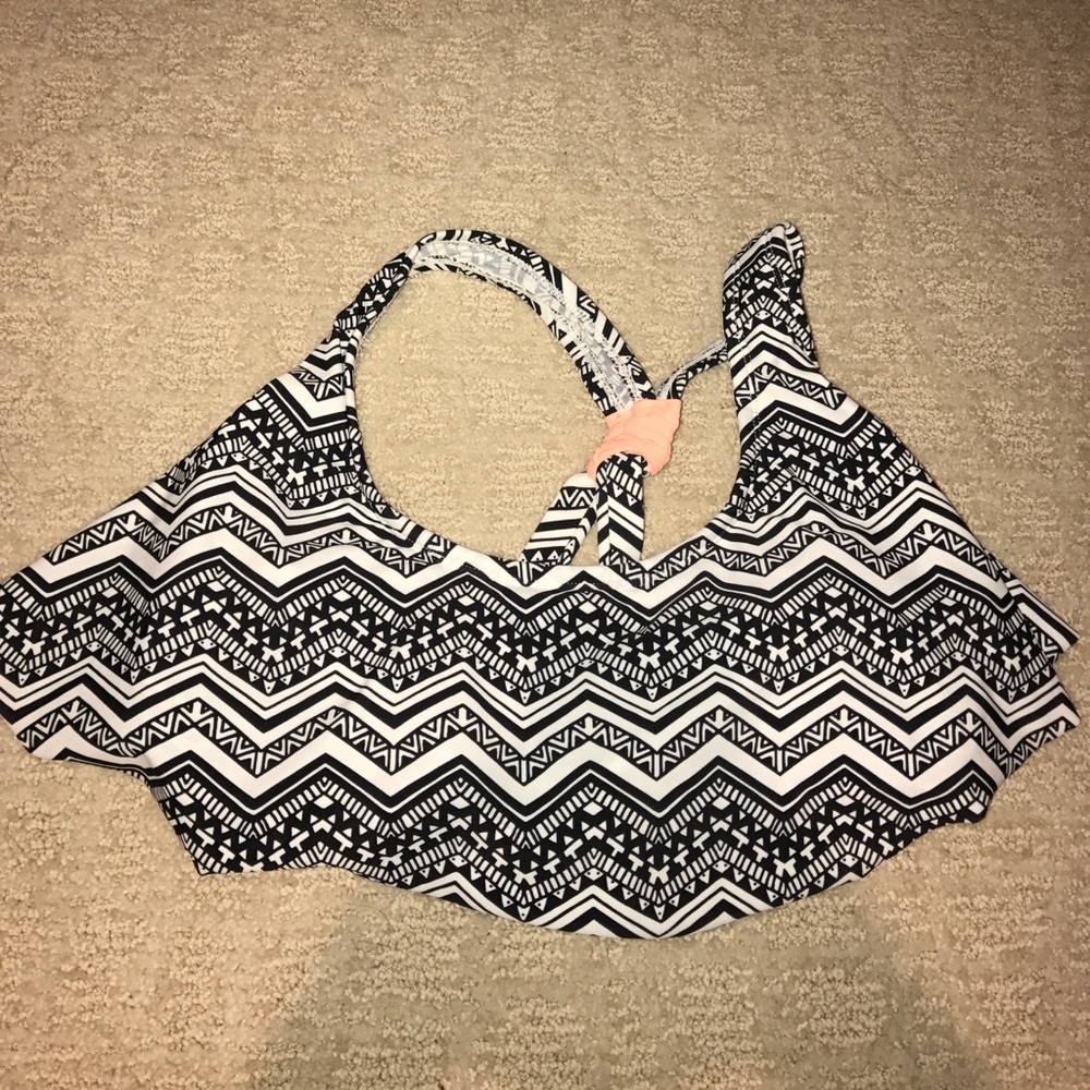 Black and White Tribal print Swim Top