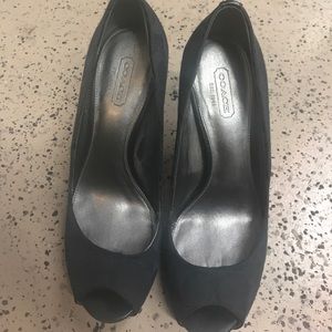 Coach signature peep toe pumps