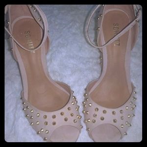 SCHUTZ studded peep toe