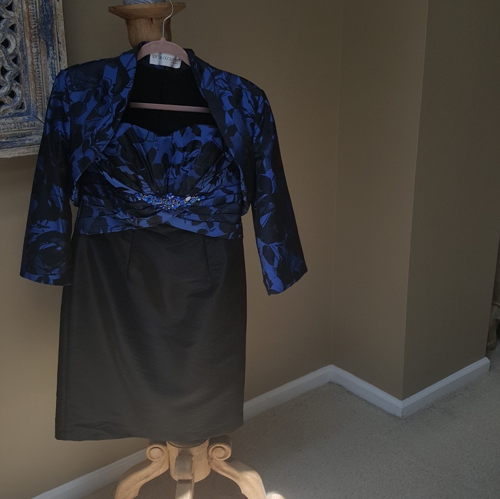 Mon Cheri Blue/Black Dress Jkt