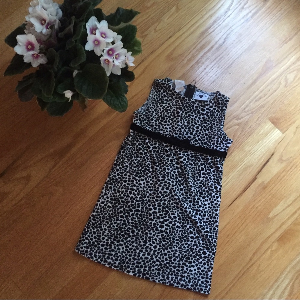 Hartstrings Velvet Black & White Dress