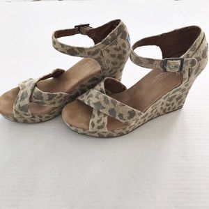 Toms Leopard Print Wedges