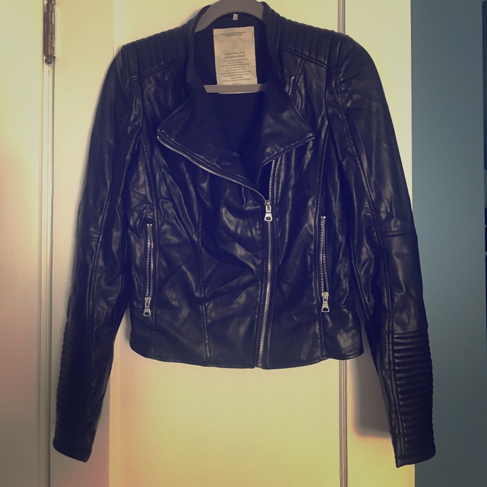 Zara faux leather moto jacket