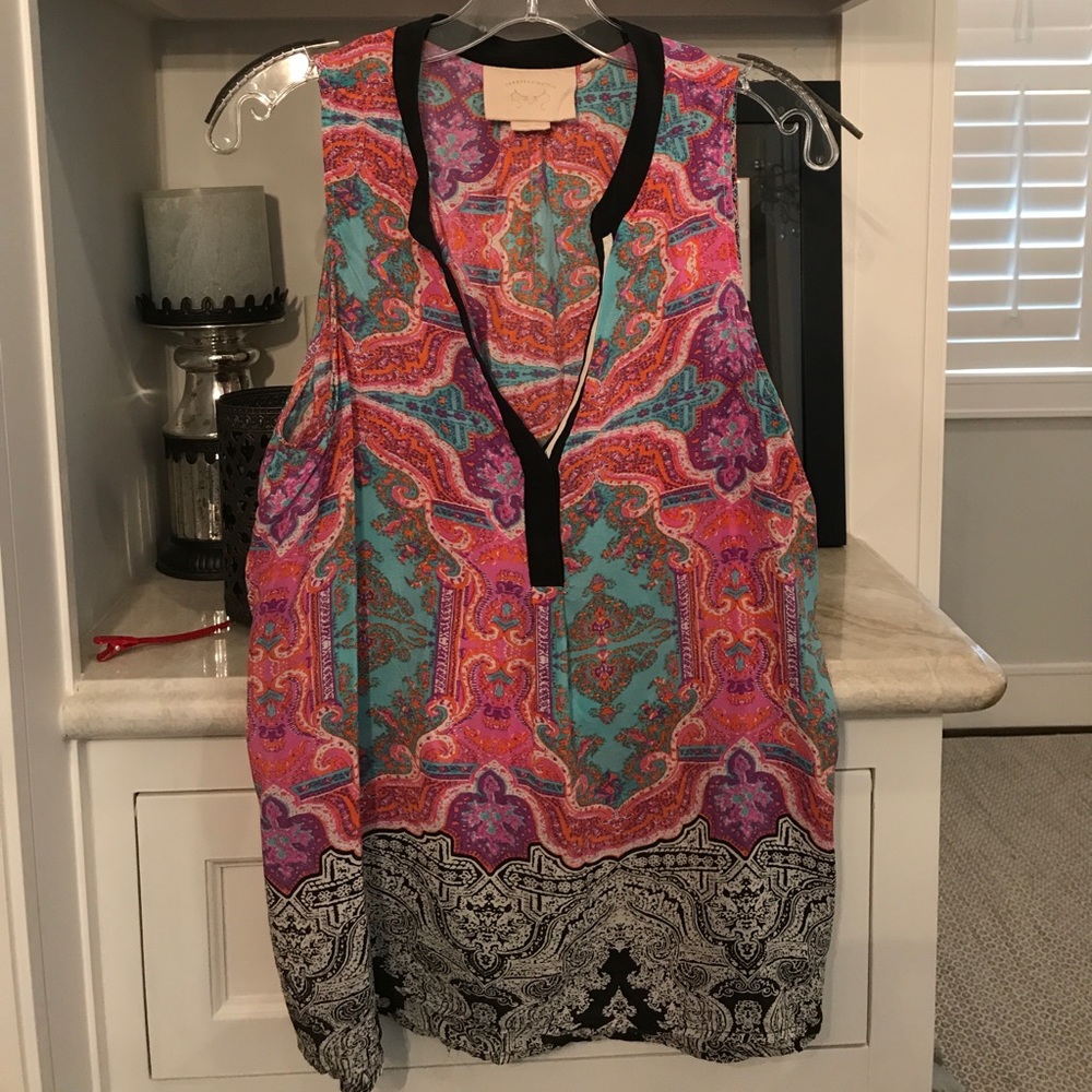 Sleeveless silk top