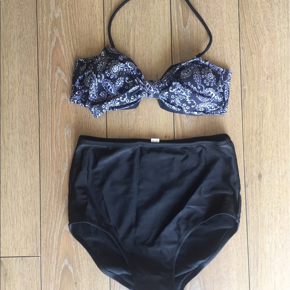 Bandana print 2pc high waisted swimsuit