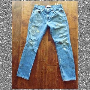 Levi's 505 holes paint destructed destroyed jean