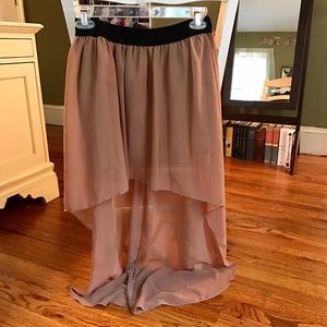 Forever 21 Tan High-Low Skirt