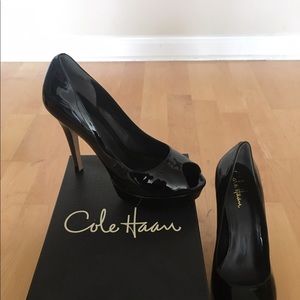Cole Haan Mariela Nike Air Black Patent #8.5 New