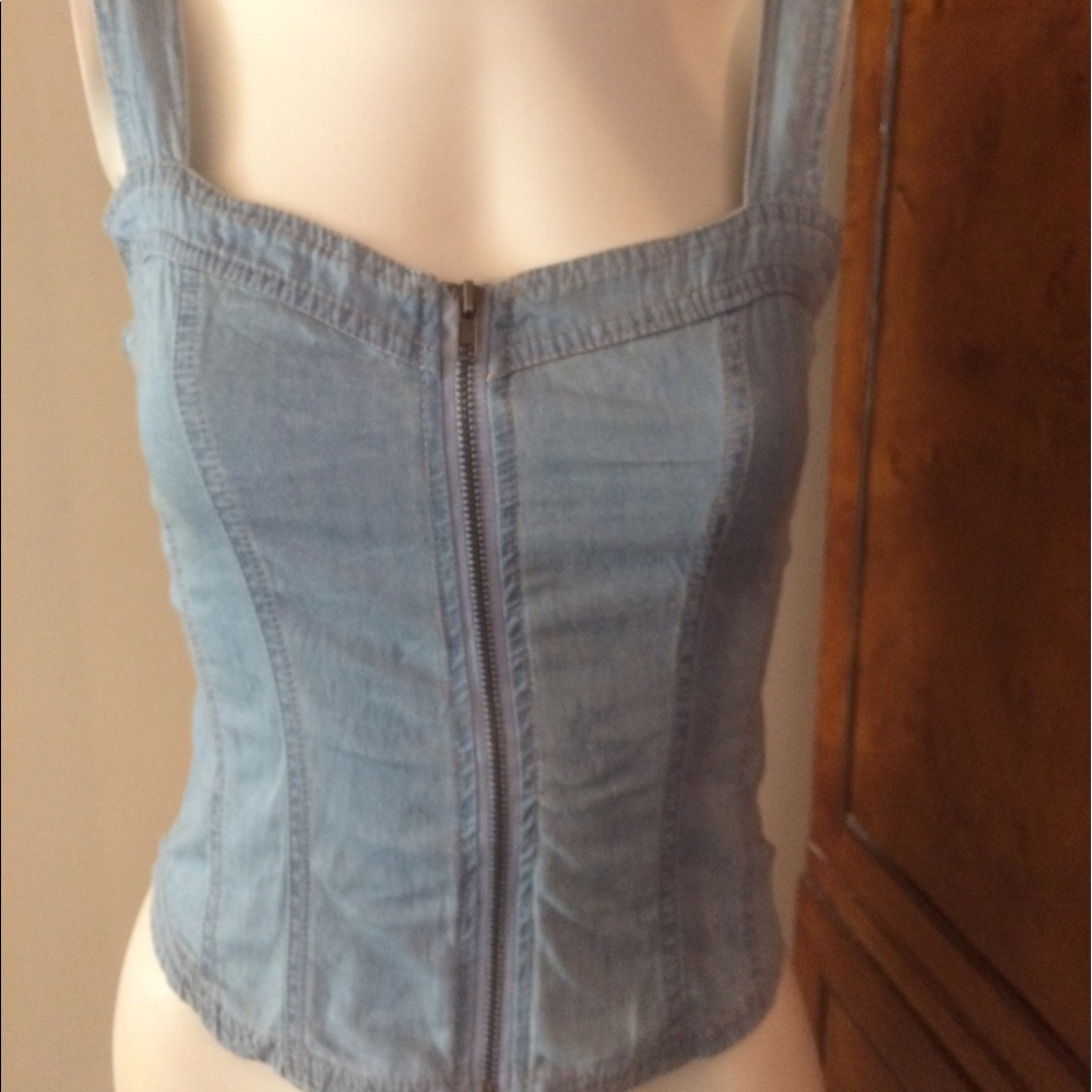 Dolled Up Denim Top--Medium