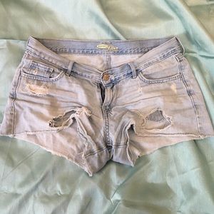 Blue Ripped Diva Shorts