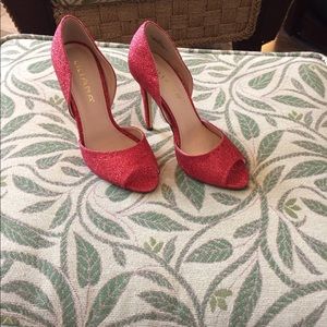 Red glitter stiletto heels