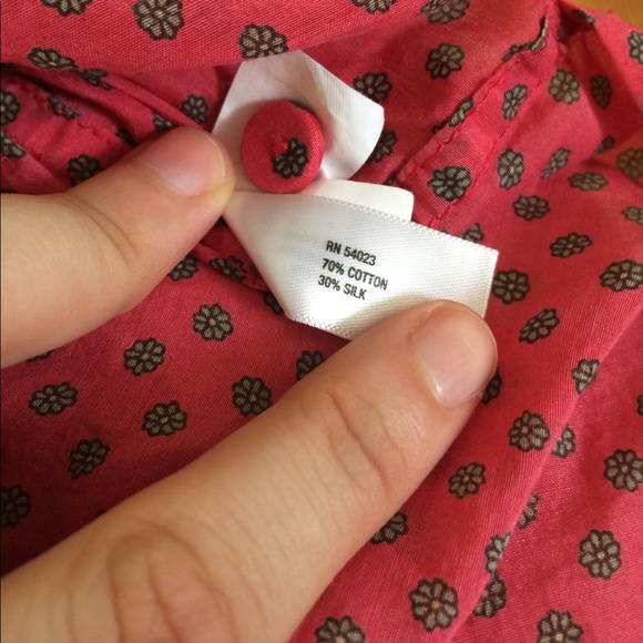 4/$15 SUPER SALE Cotton/Silk Print Blouse - Picture 4 of 4