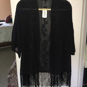 Sheer Black Kimono