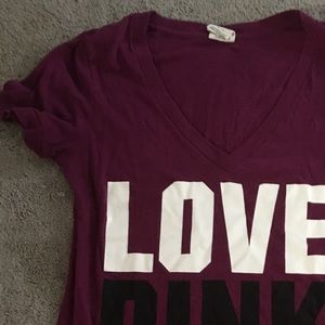 Pink v neck shirt