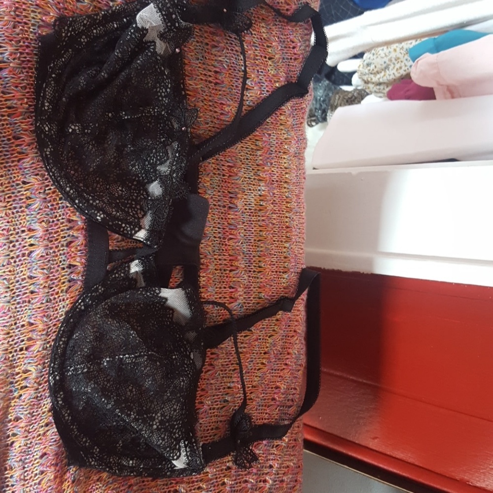 Victoria's Secret black lacy bra