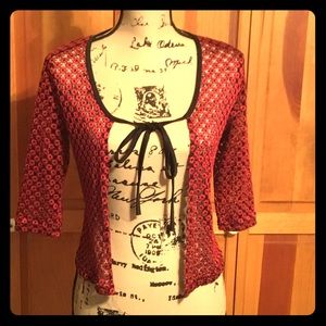 Gorgeous Vintage Red Floral Bolero