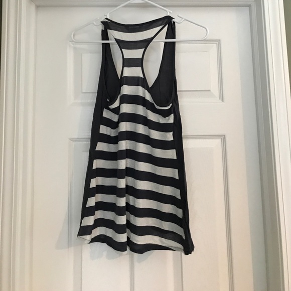 Dark gray and white racerback tank - Picture 2 of 4