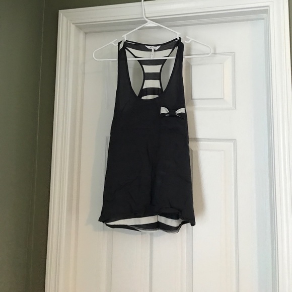 Dark gray and white racerback tank - Picture 3 of 4